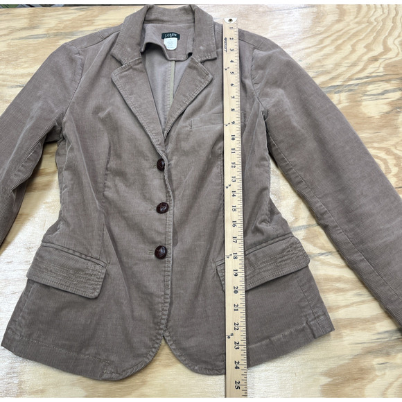 J Crew Corduroy Y2K Blazer Jacket Women's Small Beige Tan Preppy Stretch Boho - Picture 15 of 16